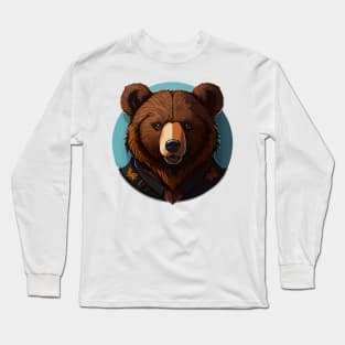 Grizzly Bear Portrait Long Sleeve T-Shirt